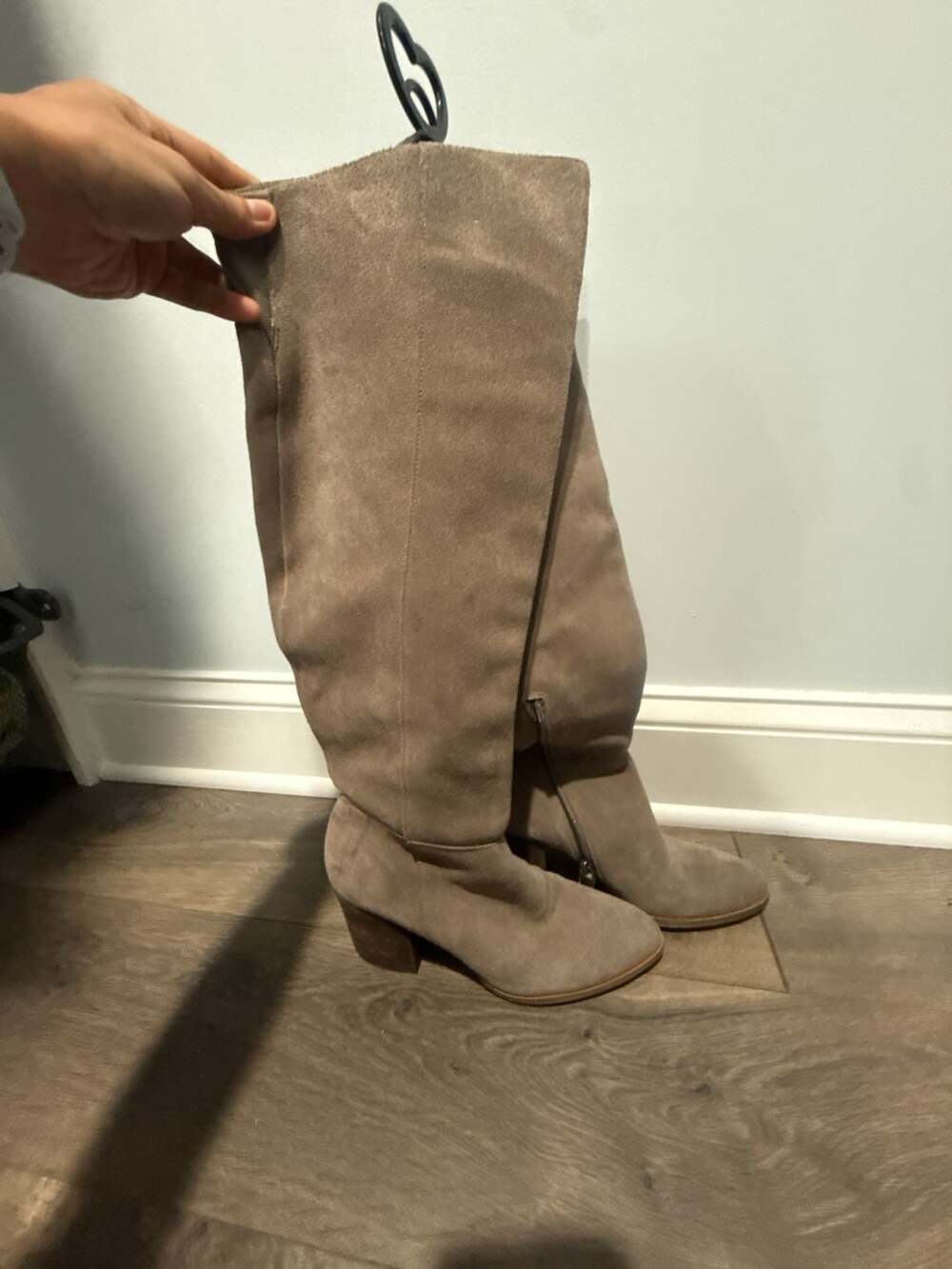 Caslon Knee High Boots Size 5M Taupe Suede